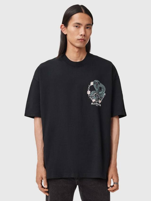 

Футболка Snakebite с коротким рукавом из чистого хлопка AllSaints, Washed Black