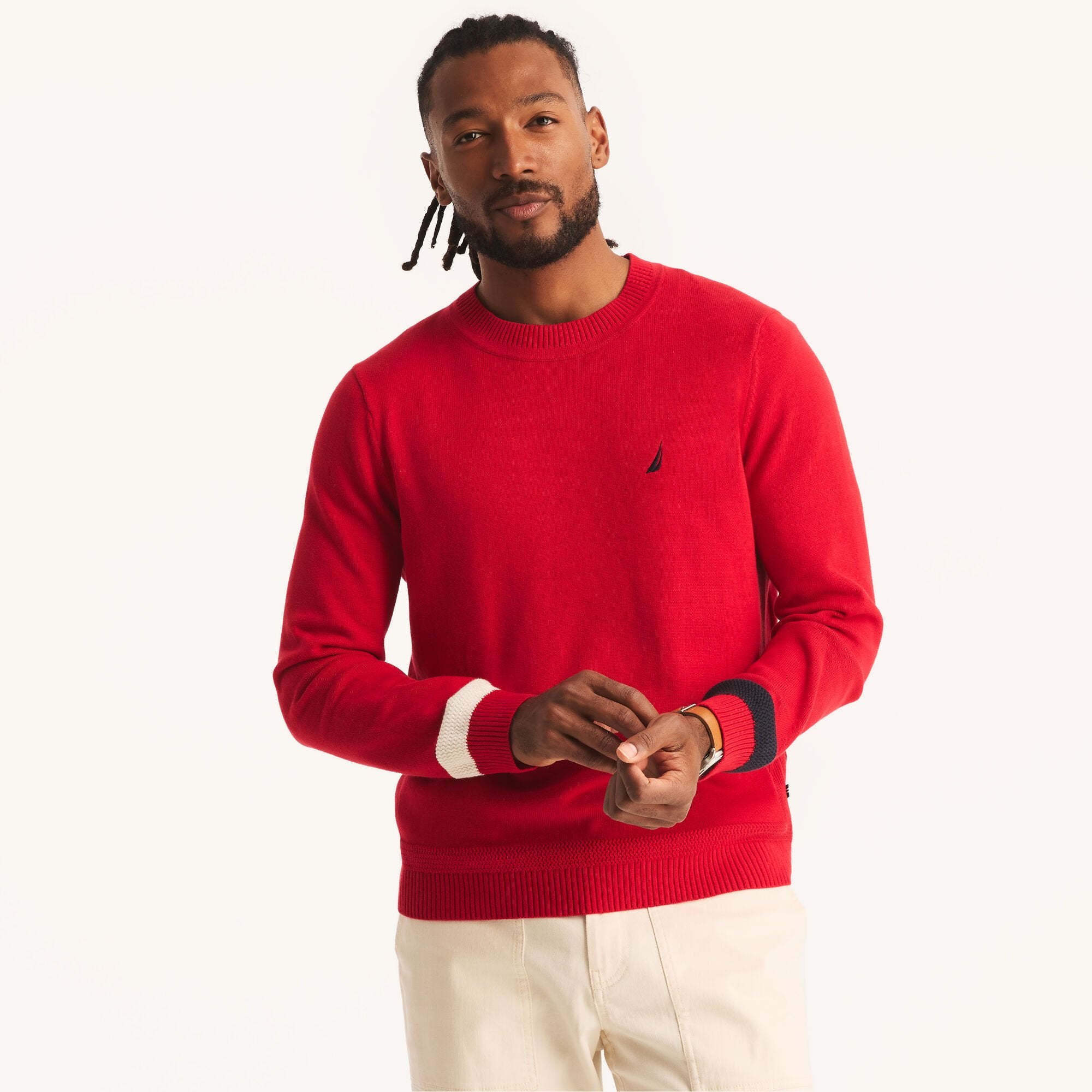 

Мужской свитер с круглым вырезом Nautica, цвет tango red