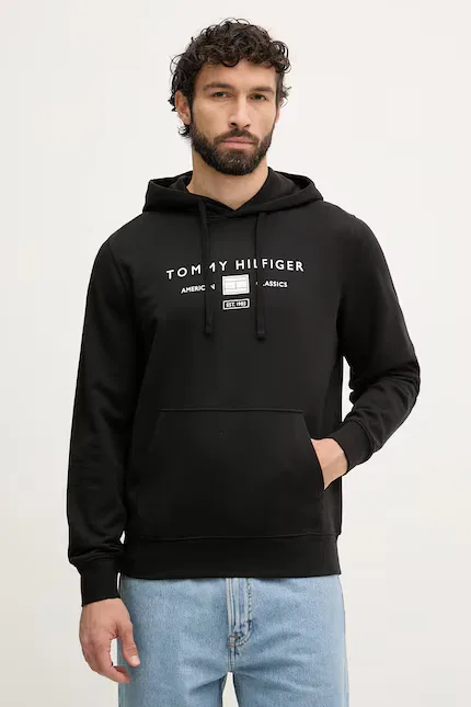 Худи модели с капюшоном Tommy Hilfiger, черный