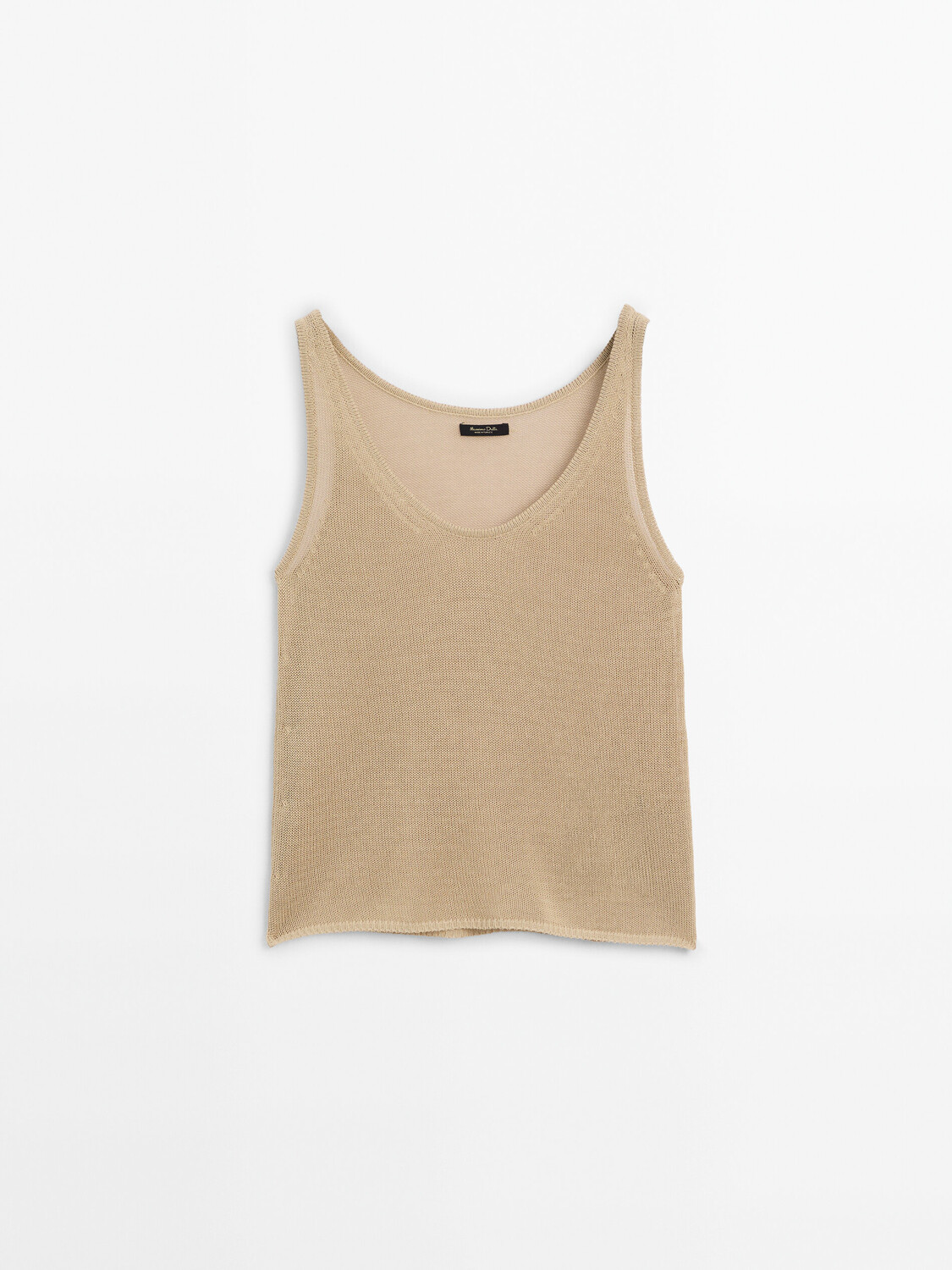 

Полупрозрачный трикотажный топ с бретелями Massimo Dutti, золотой