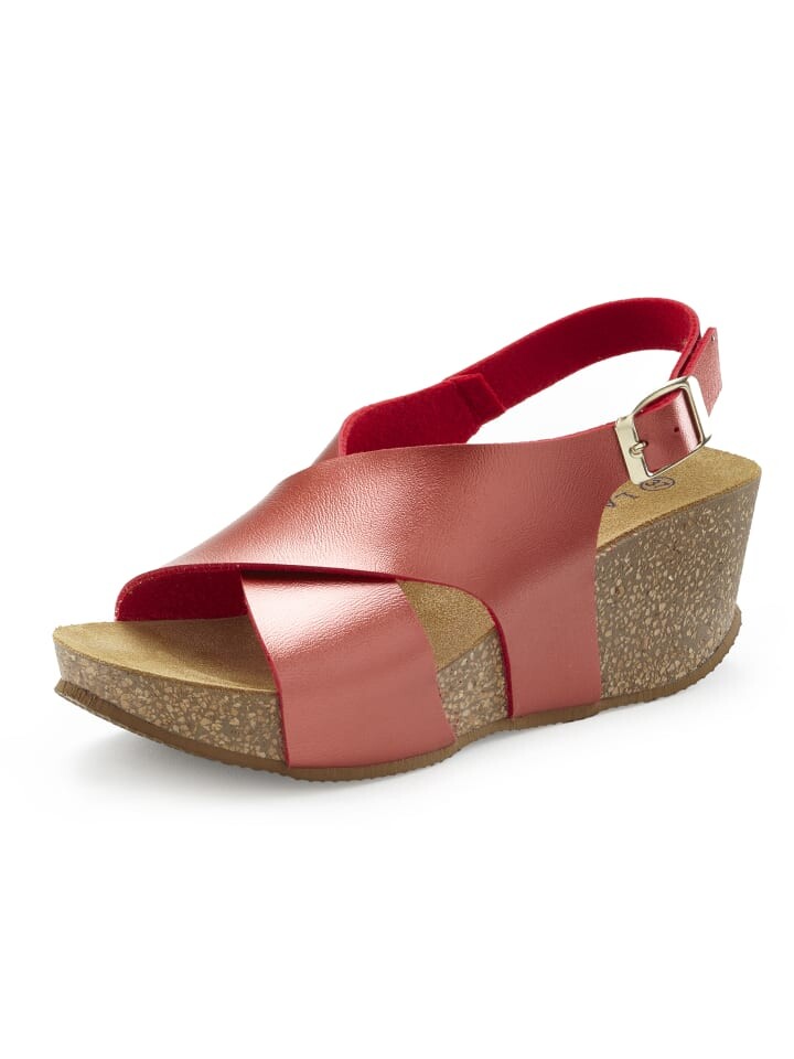 Сандалии на плоской подошве LASCANA Sandalette, красный — фото 2