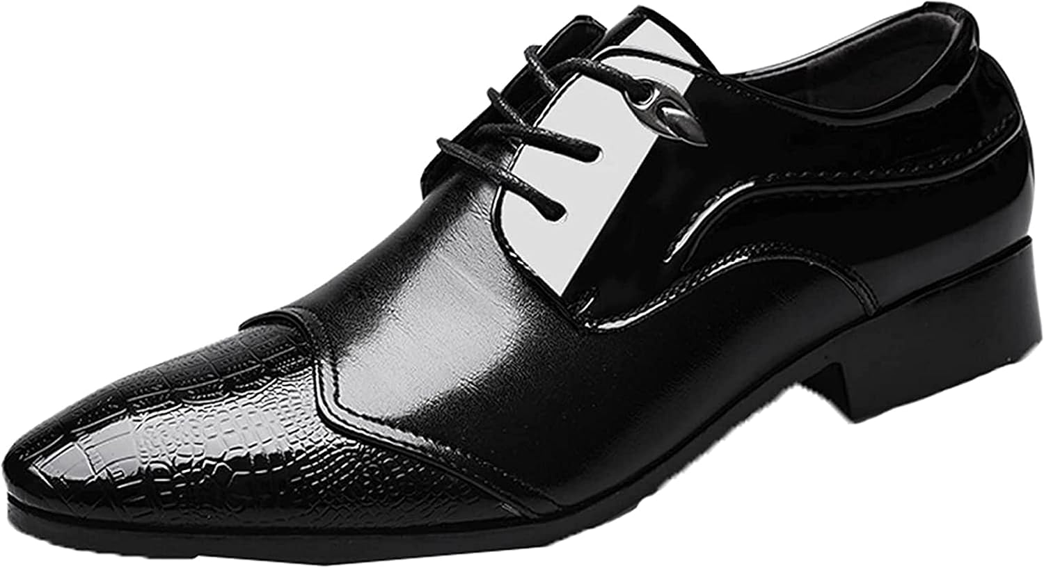 

Мужские деловые туфли Yiozoi, легкие, с шнуровкой, заостренные дерби для офиса, формальные, кожаные, черный