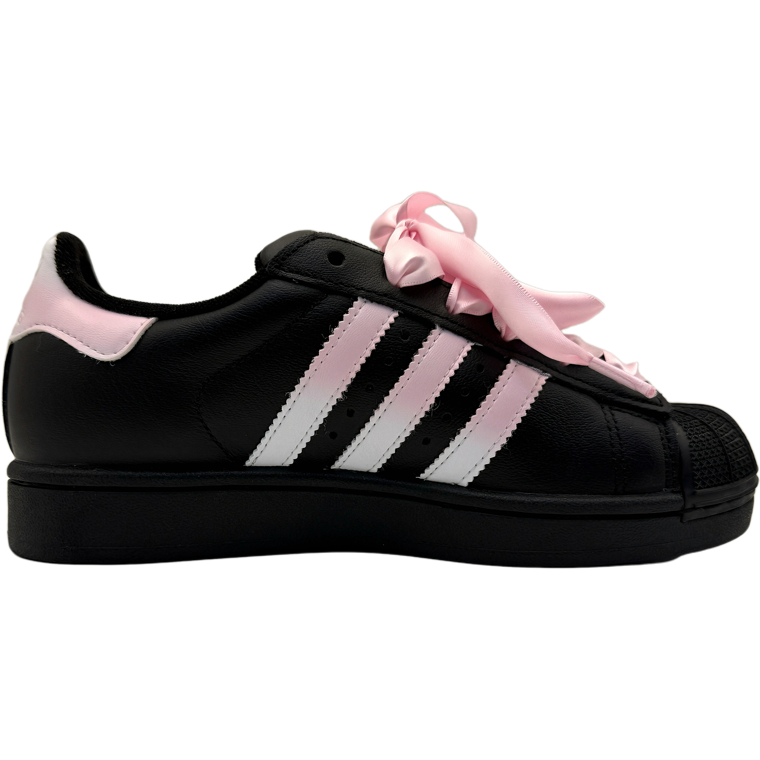 Adidas Originals Детские низкие скейтбордистские кроссовки Superstar 2 с кожаной амортизацией, износостойкие, розовые, унисекс — фото 3