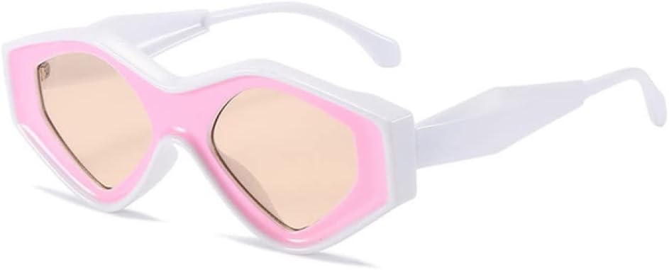 

Винтажные солнцезащитные очки Polygon для женщин, разноцветные двухцветные солнцезащитные очки для мужчин, нестандартной формы, защита от ультрафиолета UV400 LANGSER, C6whitepink