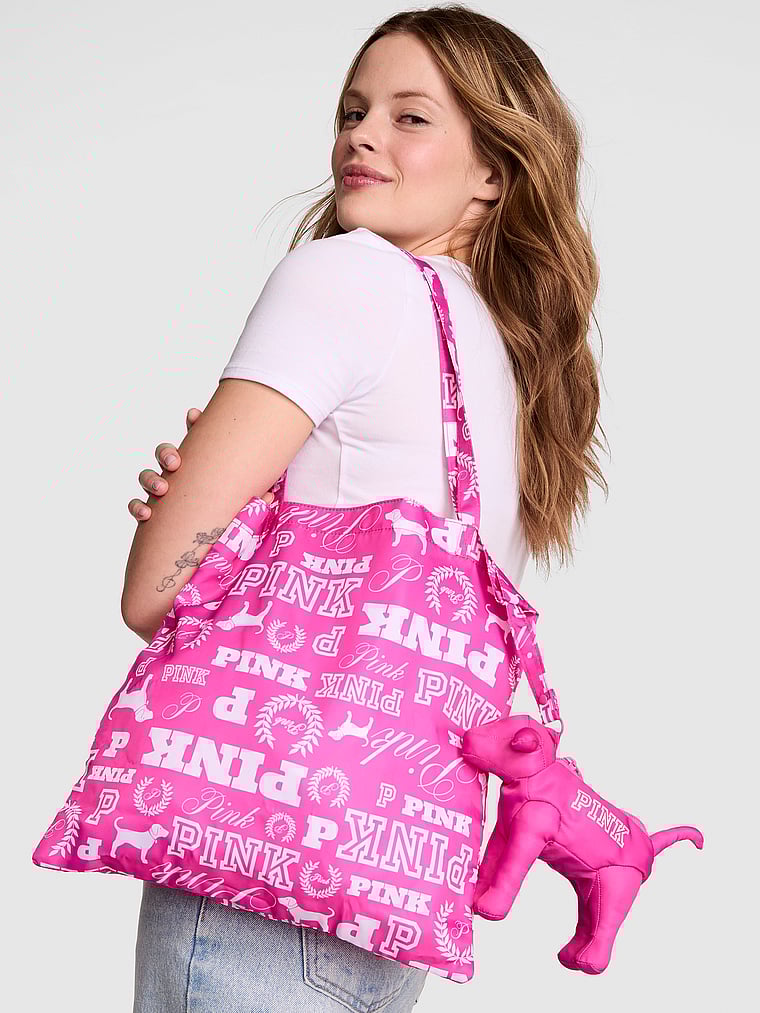 

Упаковываемая сумка-тоут Pink, pink gossip dog print, Розовый, Упаковываемая сумка-тоут Pink, pink gossip dog print