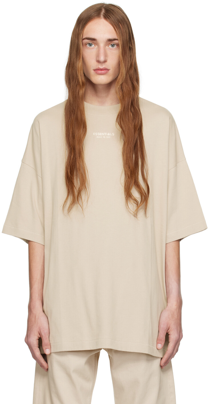 

Серо-коричневая футболка с круглым вырезом Fear of God ESSENTIALS, Коричневый, Серо-коричневая футболка с круглым вырезом Fear of God ESSENTIALS