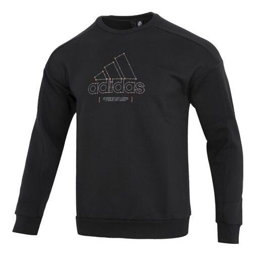 

Толстовка Men's adidas Th Mh Crew Logo Athleisure Casual Sports Round Neck Black, черный