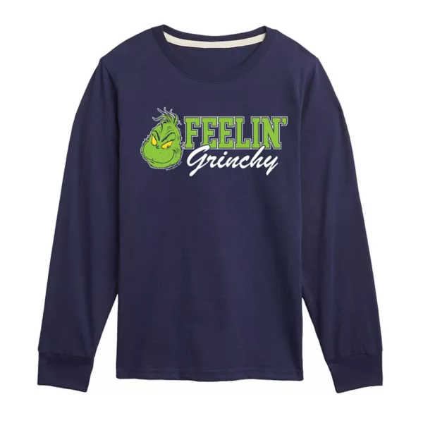 

Футболка с длинным рукавом с принтом "Dr. Seuss Feelin' Grinch" для мальчиков 8-20 лет Licensed Character, синий