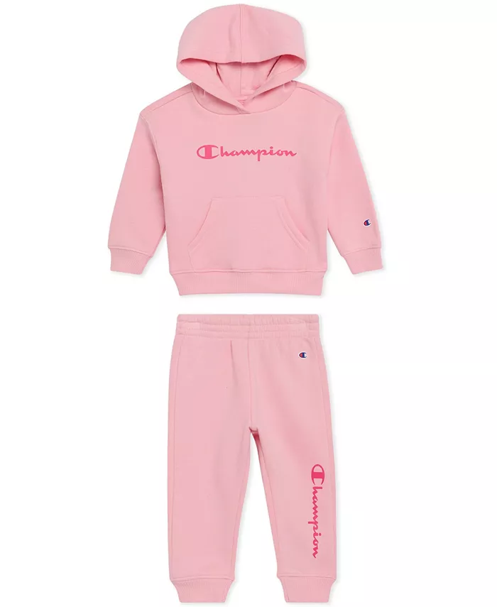 

Детский комплект для девочек: худи с длинным рукавом и джоггеры Champion, розовый