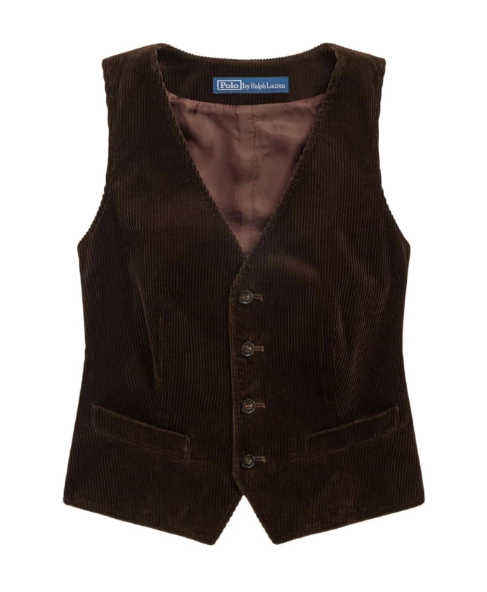 

Хлопковый вельветовый жилет Ralph Lauren, коричневый