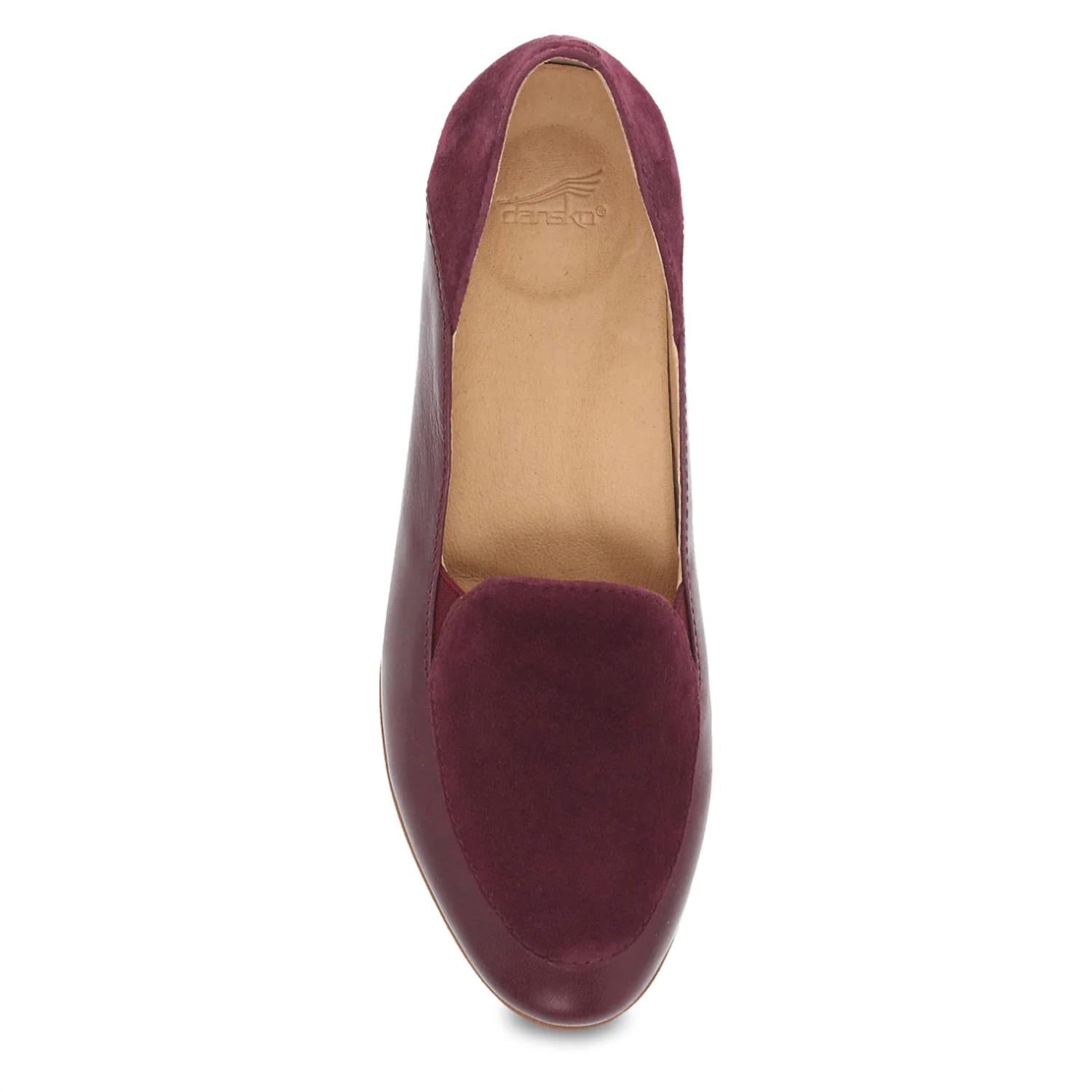 Женские лаковые лоферы с кружевом в винном цвете Dansko, Wine Glazed — фото 3