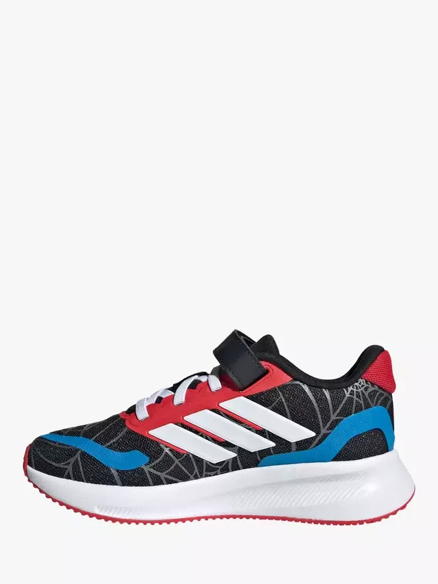 Детские кроссовки Runfalcon Spider-Man с ремешком сверху, черные/разноцветные adidas — фото 4