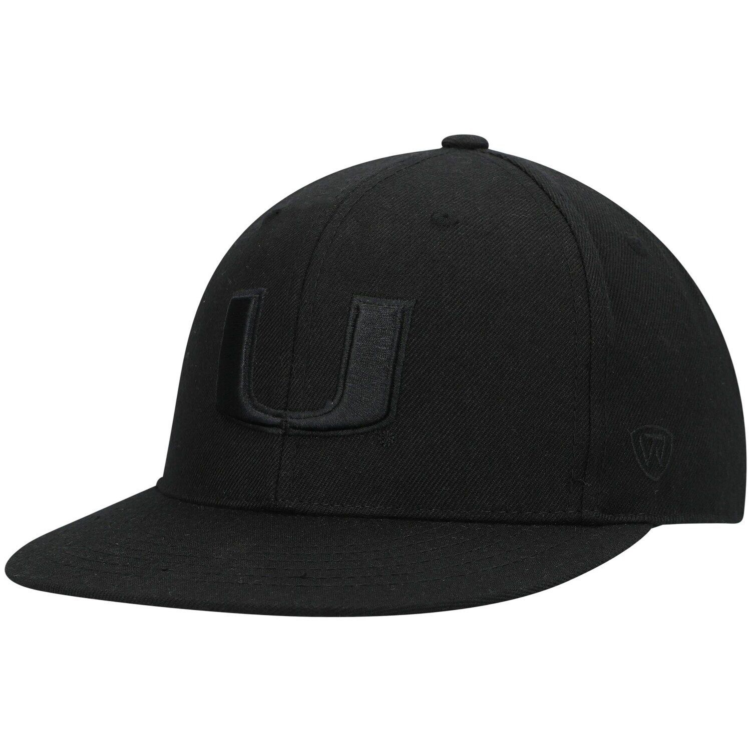 

Мужская шляпа Top of the World Miami Hurricanes Black On Black