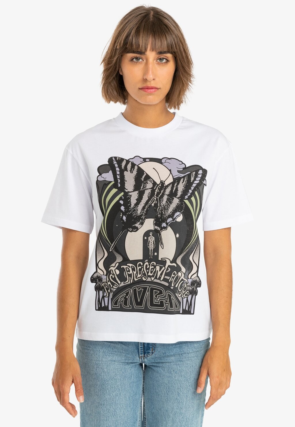 

Футболка с принтом FLY RVCA, белый