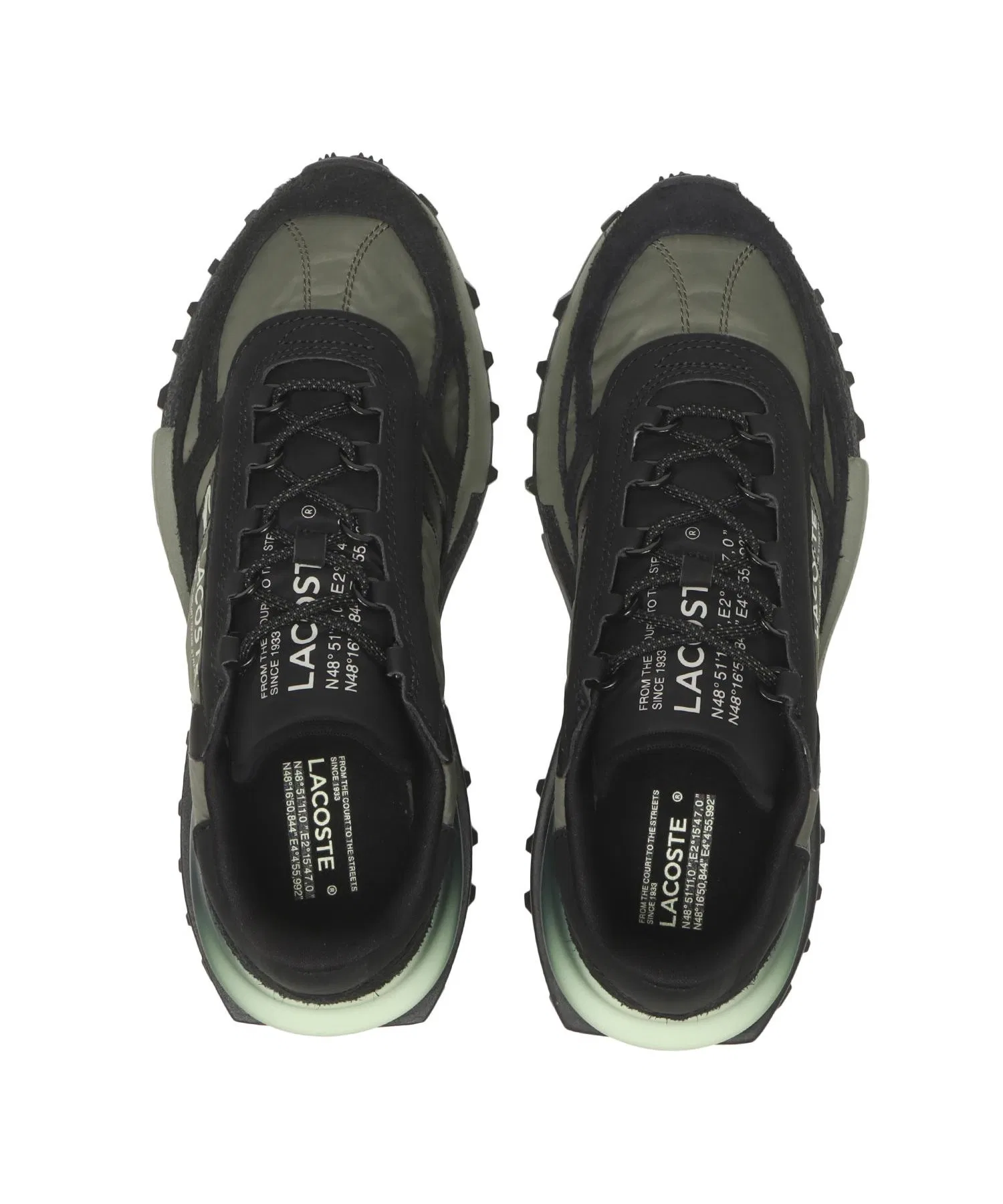 Мужские кроссовки LACOSTE ELITE ACTIVE 225 из кожи и нейлона, чёрные — фото 4
