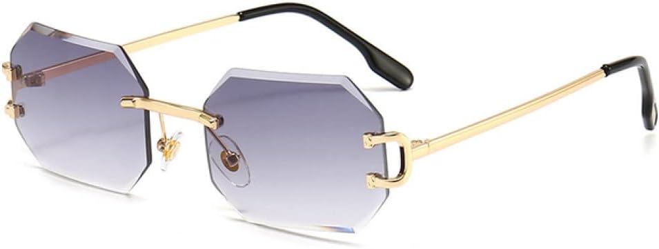 

MUTYNE Винтажные модные солнцезащитные очки без оправы квадратной формы для женщин и мужчин, роскошные маленькие солнцезащитные очки для женщин с защитой от УФ-излучения UV400, Gray