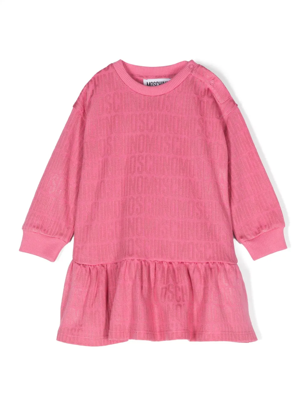 

Платье с жаккардовым логотипом Moschino Kids, розовый