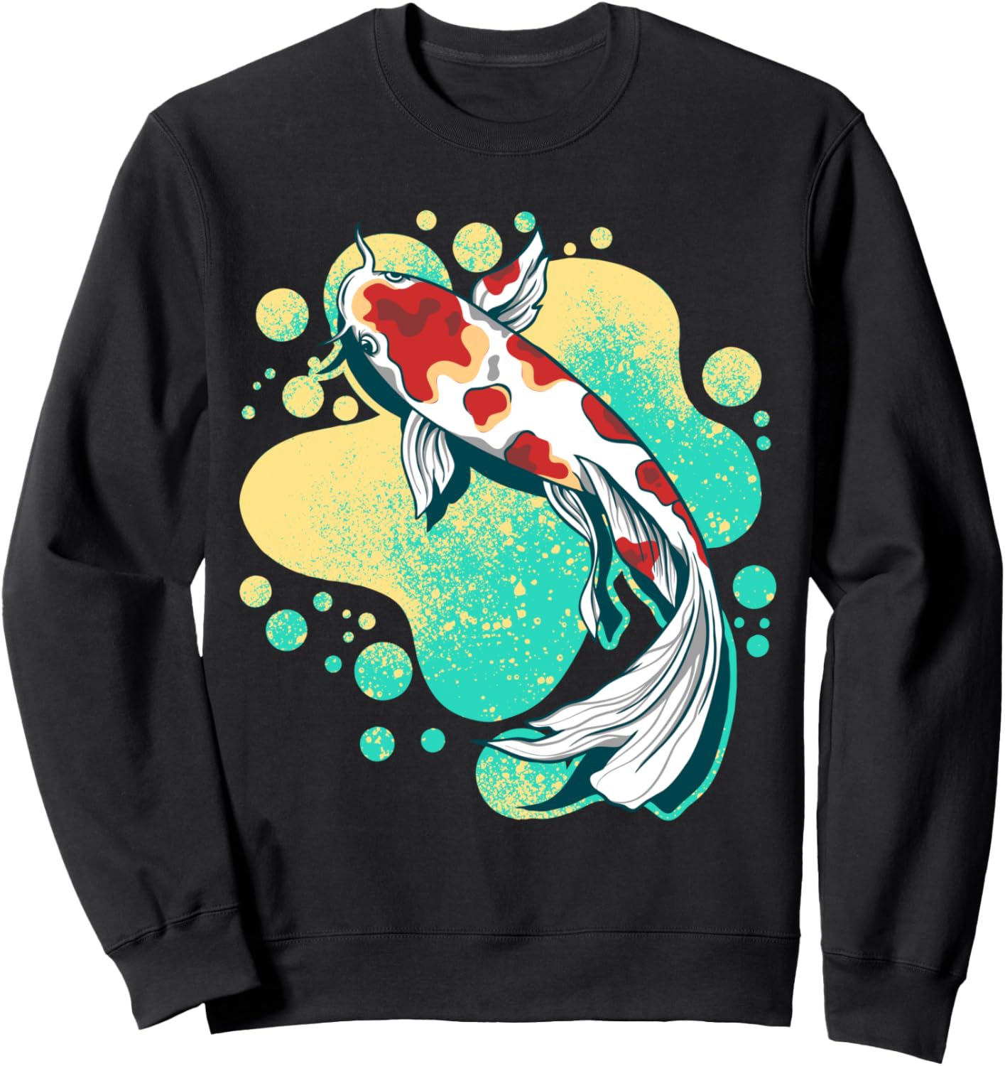 

Толстовка с изображением японских карпов кои в стиле Vapor Wave, черная Japanese Koi Carp Japanese Ornamental Fish