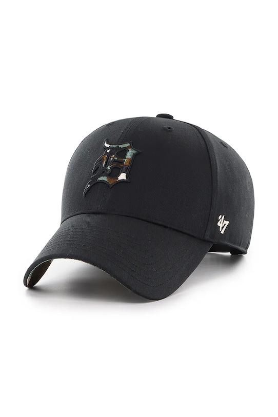 

Бейсболка с козырьком хлопковая MLB Detroit Tigers 47 Brand, черный