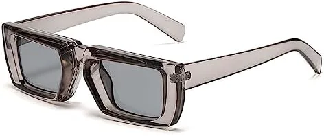 

Солнцезащитные очки в тонкой оправе для женщин, модный тренд, стиль стимпанк, мужские винтажные прямоугольные солнцезащитные очки в стиле панк MTZJH, D-c4-gray