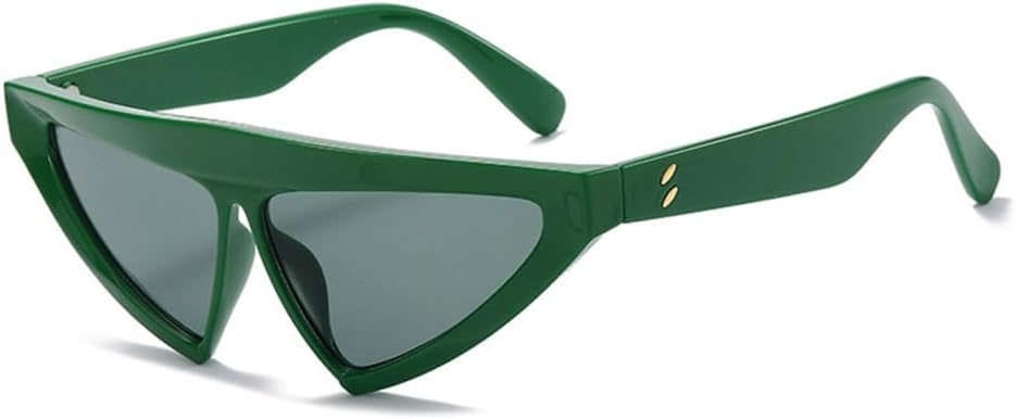 

Модные солнцезащитные очки-треугольники 2027 года для женщин, ретро-стиль, заклепки, градиентные оттенки, защита от УФ-излучения UV400, мужские солнцезащитные очки MTZJH, Green Grey