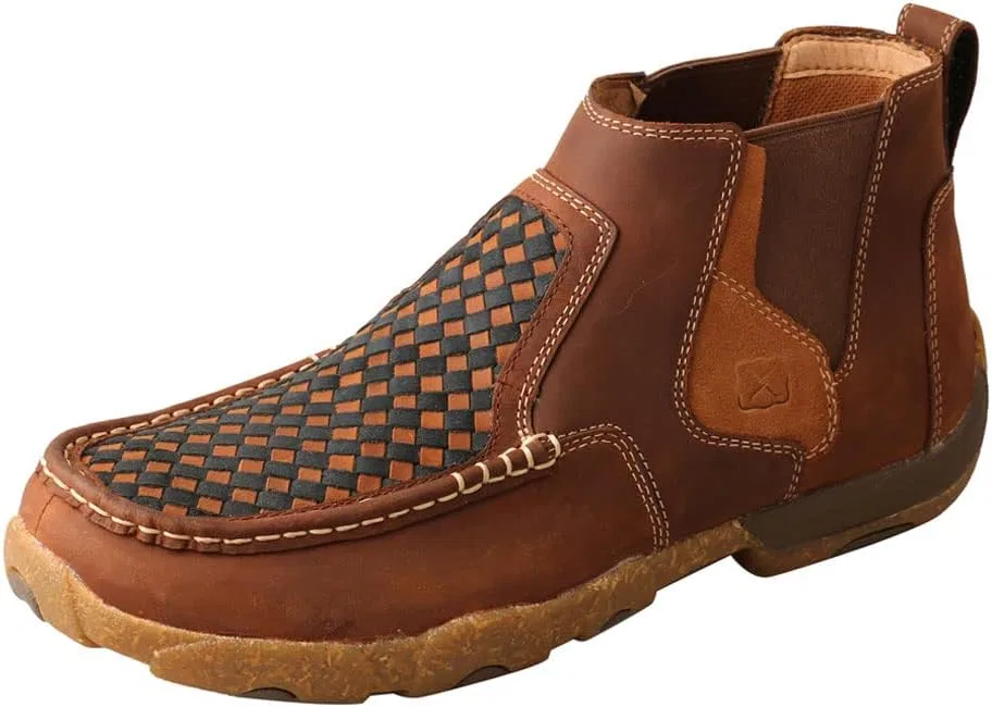 Мокасины Twisted X Chelsea Driving Moc Boot, Woven Multi & Oiled Saddle