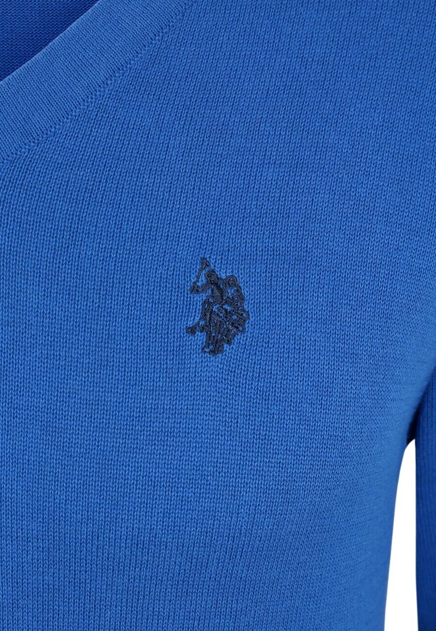 Свитер с v-образным вырезом U.S. POLO ASSN. Sweater, королевский синий — фото 3