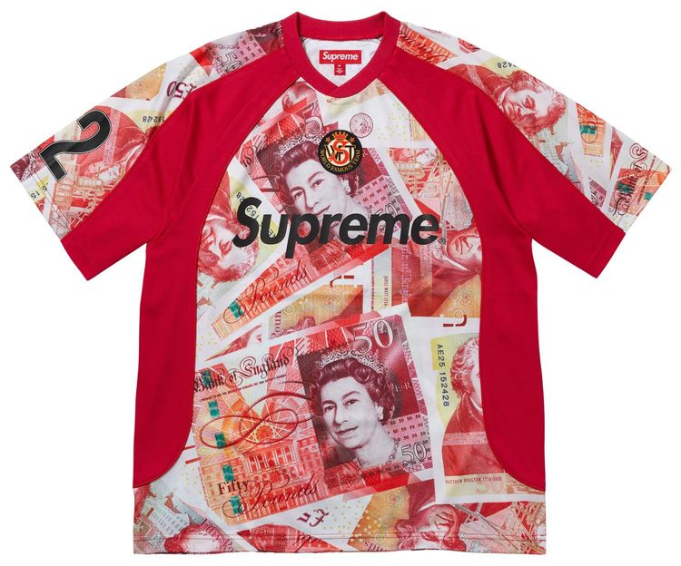 

Футболка Supreme Pounds Soccer Jersey, красный