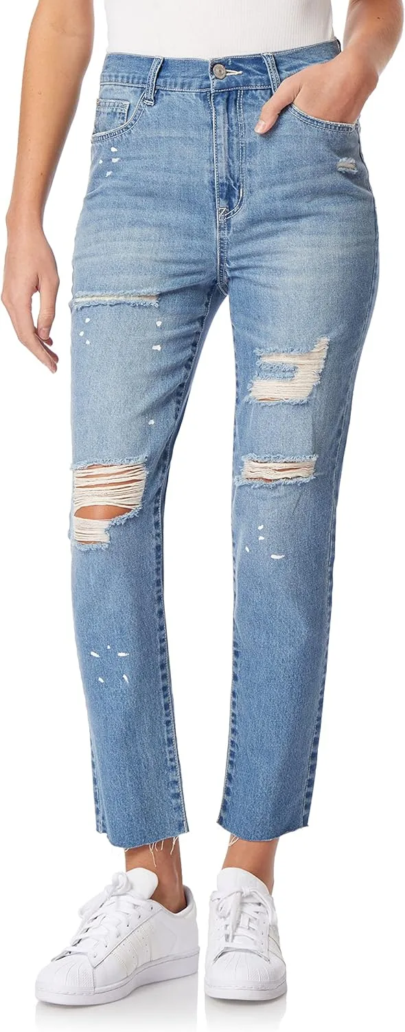 

WallFlower женские джинсы Mom Curvy Ankle High-rise Insta Stretch