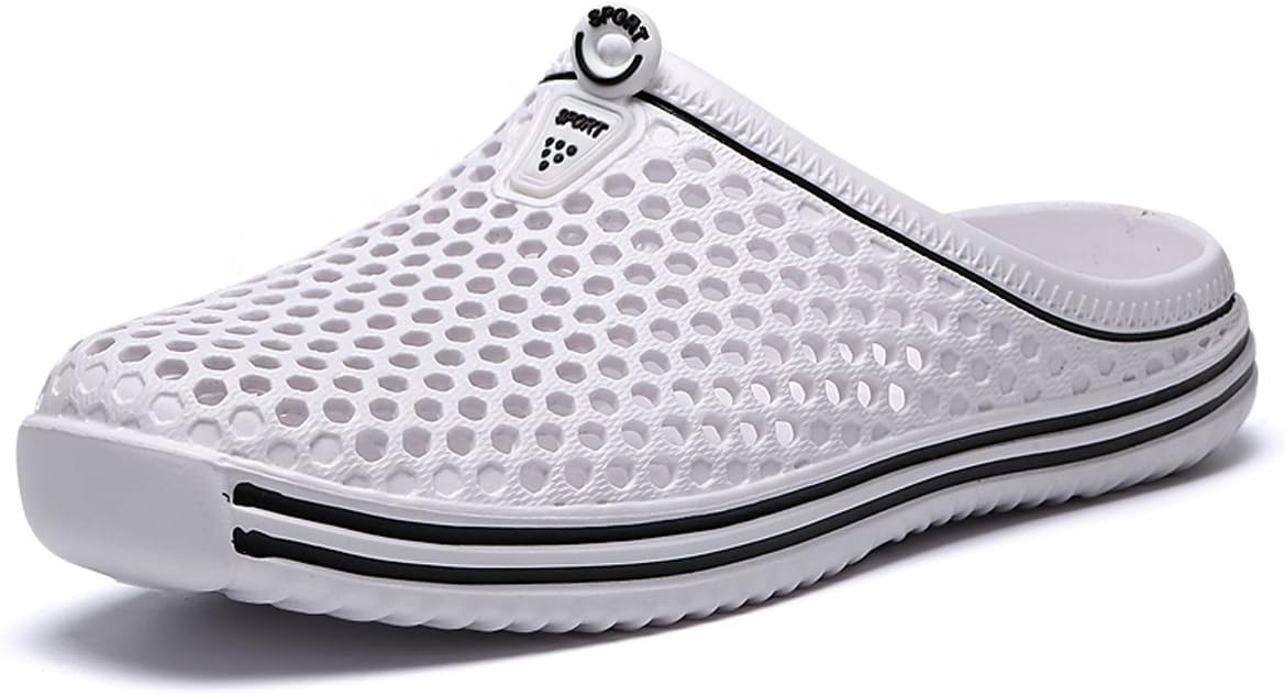 

Женские и мужские тапочки для ванной, садовые, с нескользящей подошвой и отверстиями, дышащие, легкие, универсальные пляжные сандалии, быстро сохнущие, для пары, для дома и улицы ILINXUAN, белый