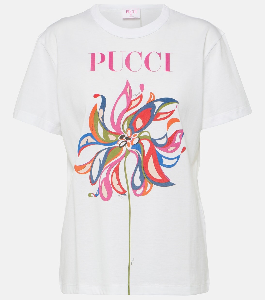 

Футболка из хлопкового джерси с логотипом Pucci, белый