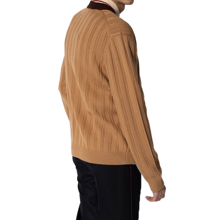 Кардиган Gucci Rib Knit Wool Cardigan With Gucci Label 'Camel' 646809-XKBQT-2668, желто-коричневый — фото 4