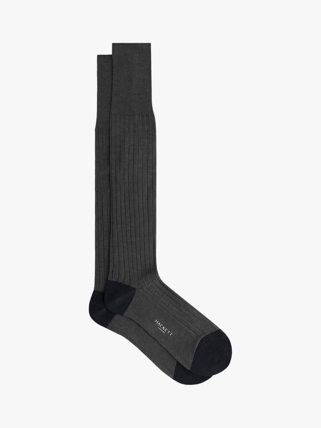 

Удлиненные хлопчатобумажные носки в рубчик Hackett London, цвет Charcoal Grey