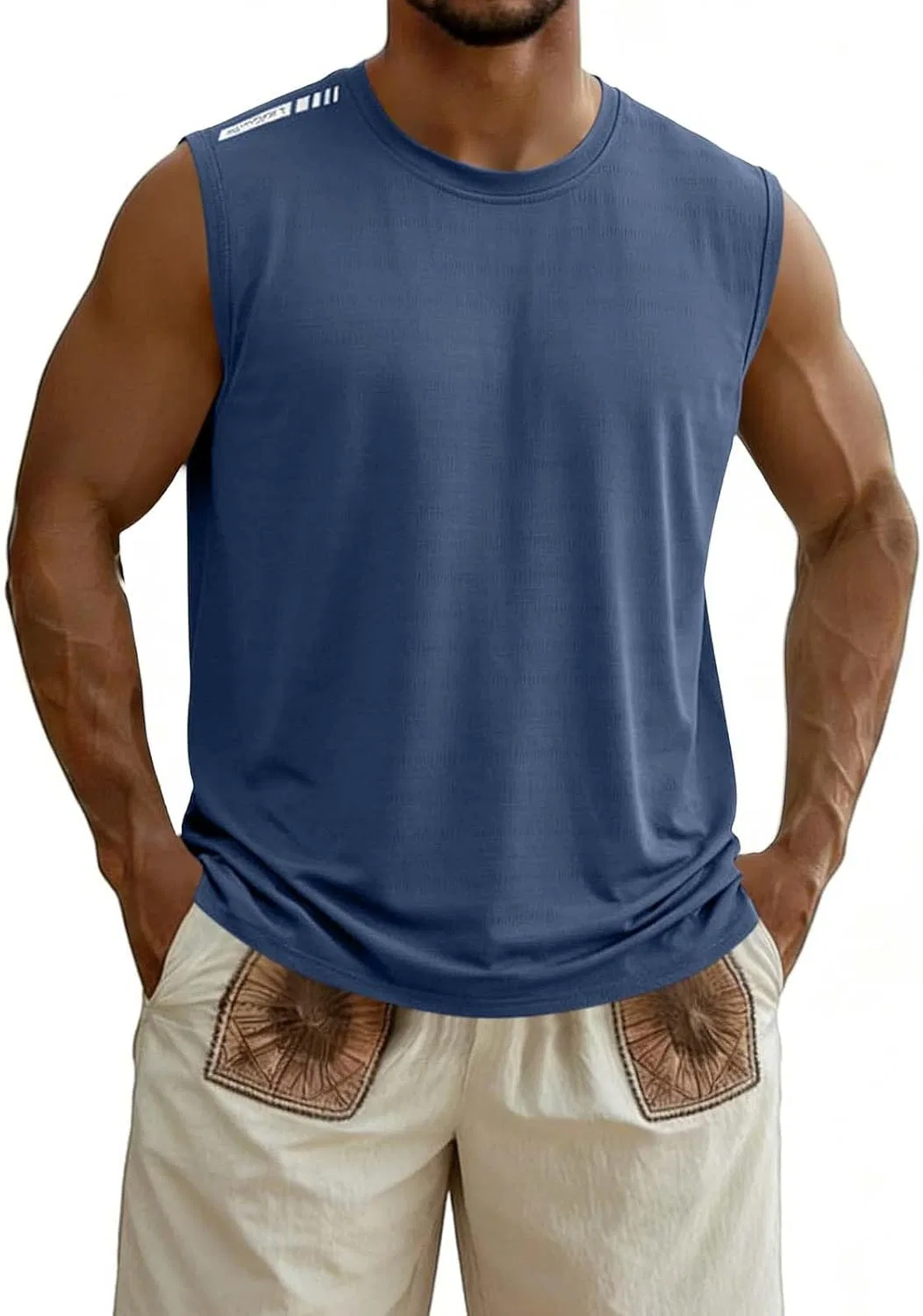 Мужская майка без рукавов Generic, Athletic, Blue-01