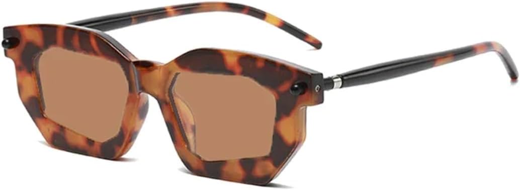 

Солнцезащитные очки с защитой UV400 | Двухцветные прозрачные линзы в стиле панк | для женщин и мужчин, для занятий спортом на открытом воздухе и вождения DSVIGF, Leopard Tea