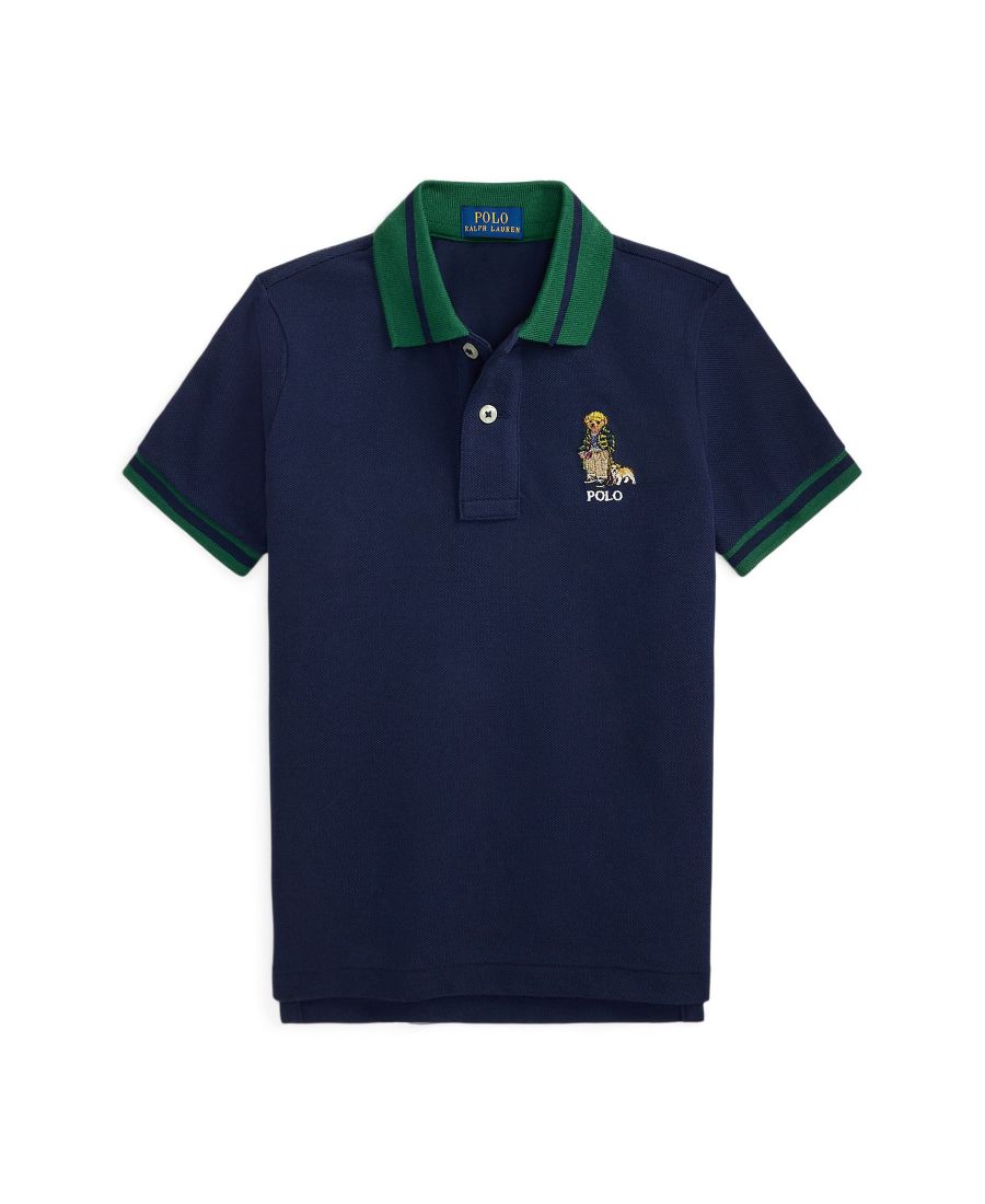 

Детская поло-рубашка Polo Bear из сетчатой ткани для мальчиков и малышей Polo Ralph Lauren, Refined navy