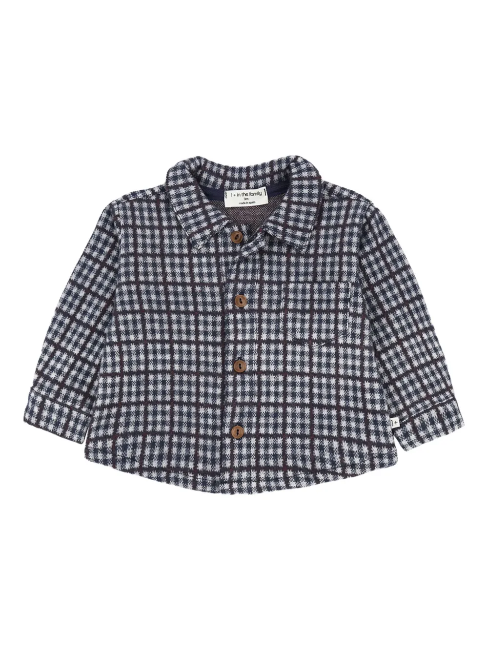 

Рубашка в клетку с налокотниками 1+ In The Family, синий