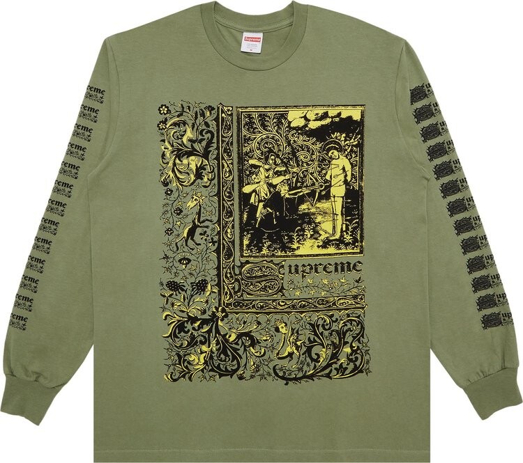

Лонгслив Supreme Saint Sebastian 'Light Olive', зеленый