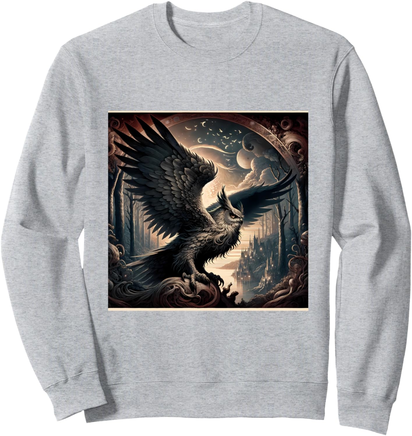 

Толстовка древнегреческая сова, яркая птица, гик, бохо, природа Owl Gifts And Shirts, серый