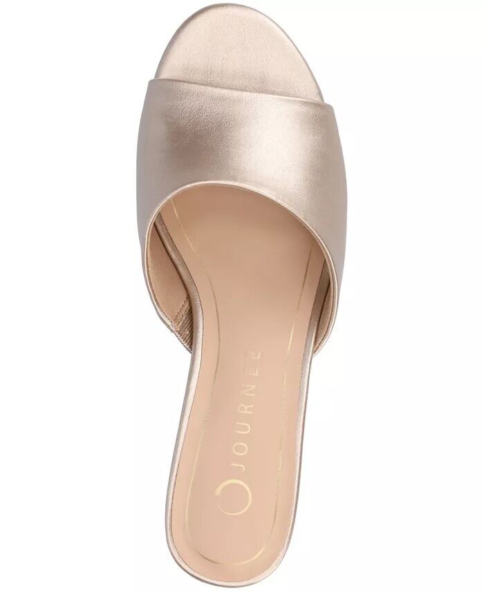 Женские босоножки-платья Jeylah Slip On Single Band на каблуке-рюмочке Journee Collection, коричневый/бежевый — фото 4