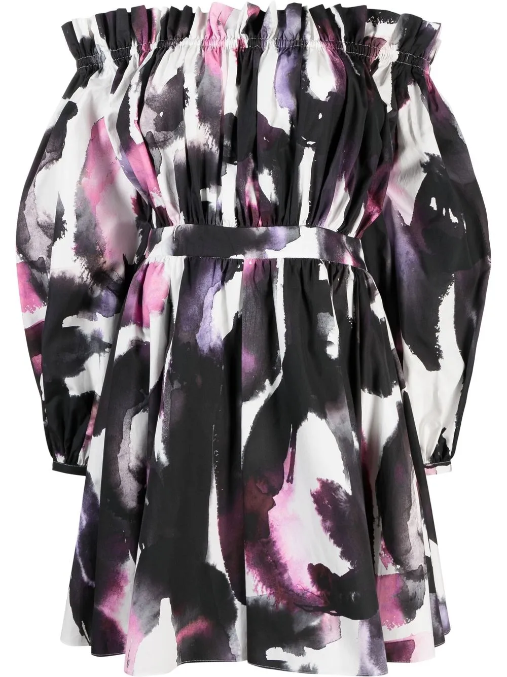 

Платье мини с открытыми плечами Alexander McQueen, белый