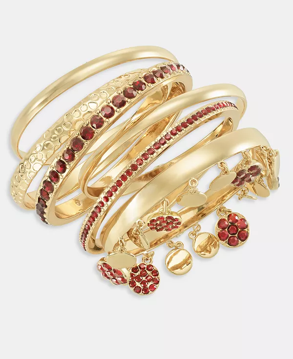 

Браслеты-Браслеты из 6 золотых кристаллов, эксклюзивно в Macy's I.N.C. International Concepts, red