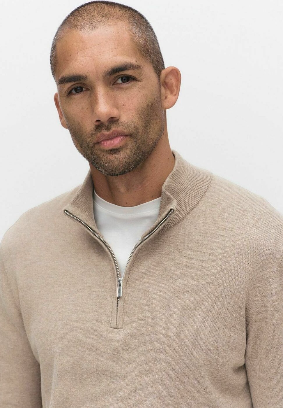 

Джемпер MENTON HALF ZIP Bläck, бежевый