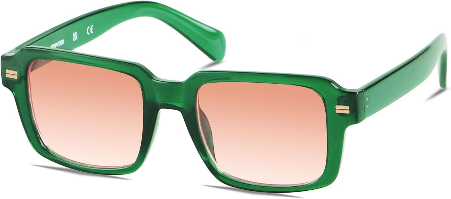 

Солнцезащитные очки ANDWOOD в стиле ретро 70-х и 80-х годов, квадратные, поляризованные, для женщин и мужчин, винтажные прямоугольные, Transparent Green | Reddish Brown Grading