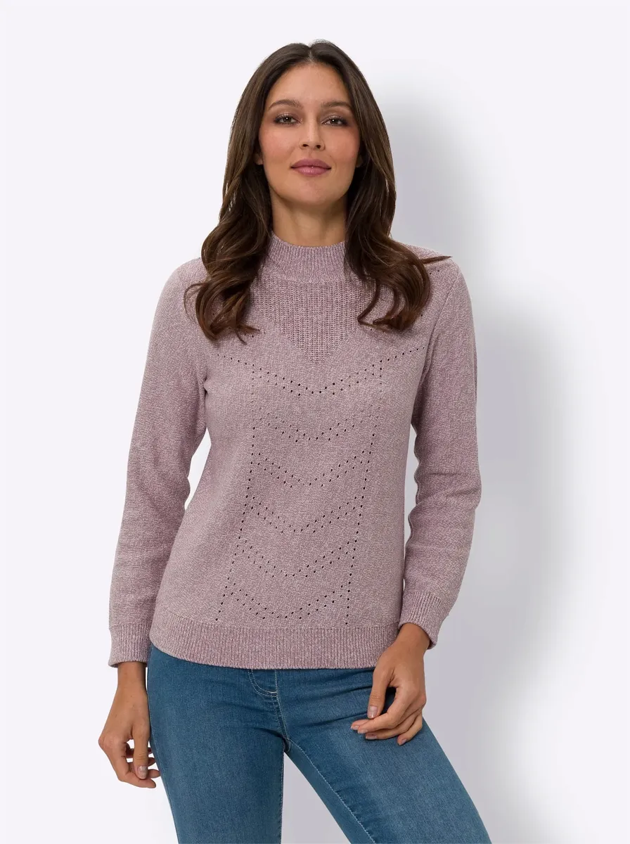 

Вязаный свитер Classic Basics "Свитер Ajour", цвет Mauve-Ecru-Meliert