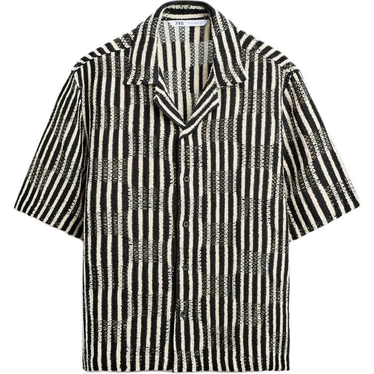 

Рубашка мужская белая / черная Zara, белый/черный