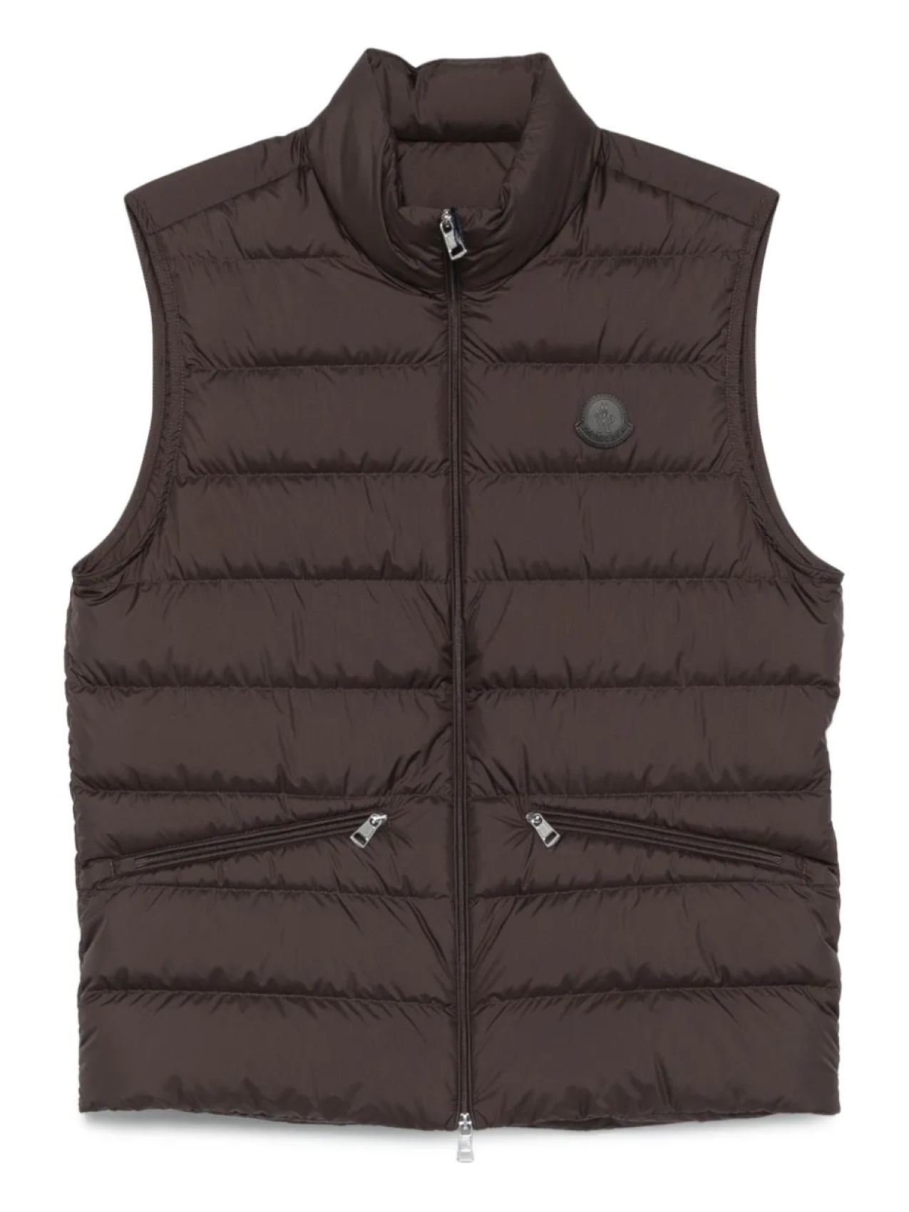 

Стеганый пуховый жилет Moncler, коричневый