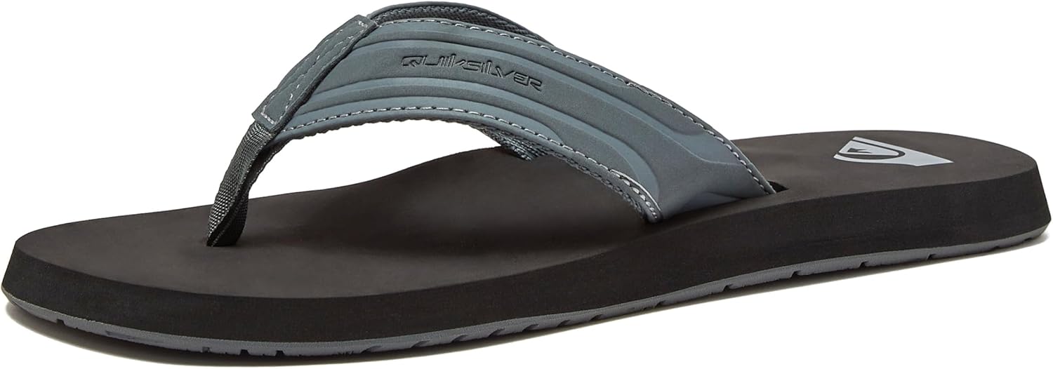 

Мужские шлепанцы Quiksilver Monkey Wrench, спортивные с поддержкой свода стопы, размеры 6-15, мужские шлепки-сланцы, черный/серый