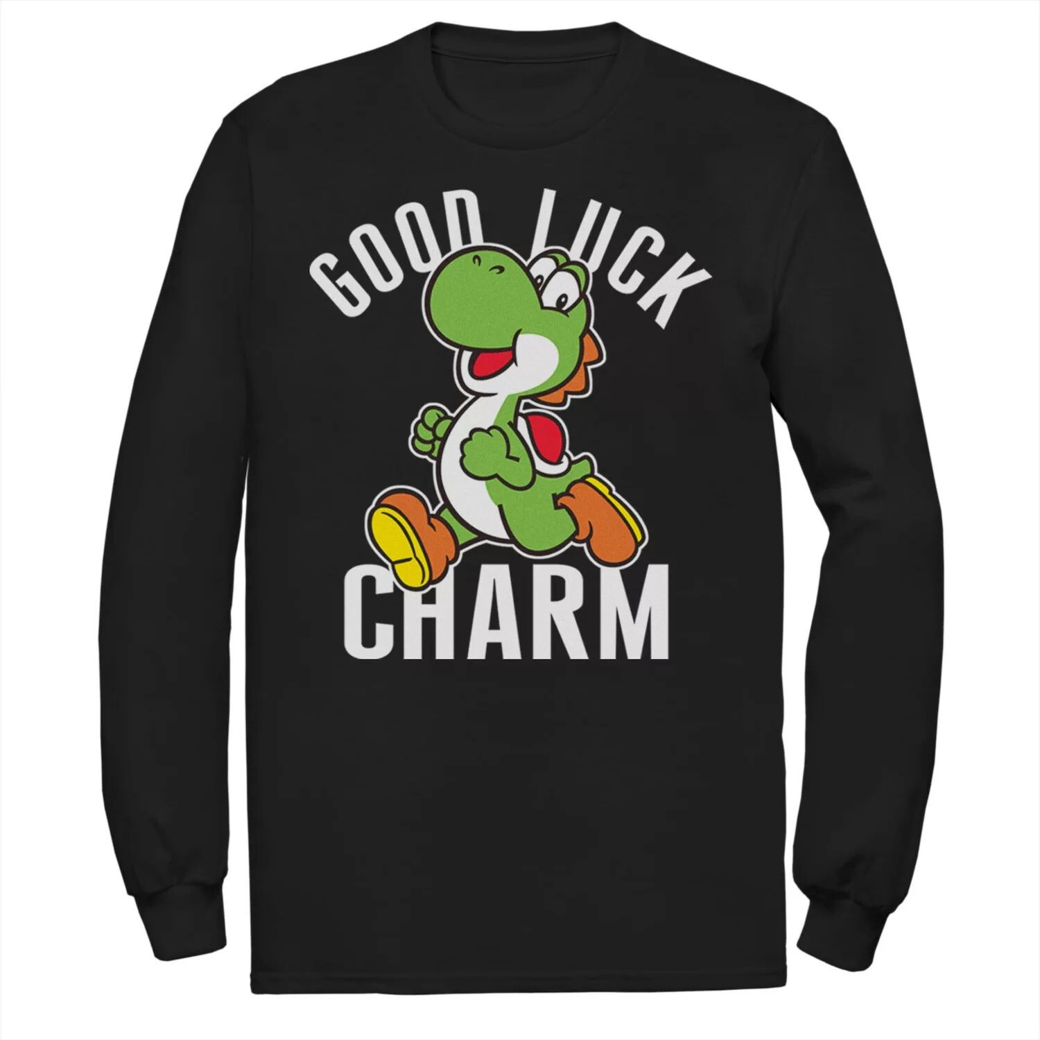 

Мужская футболка с графическим принтом Nintendo Super Mario Yoshi Good Luck Charm Licensed Character