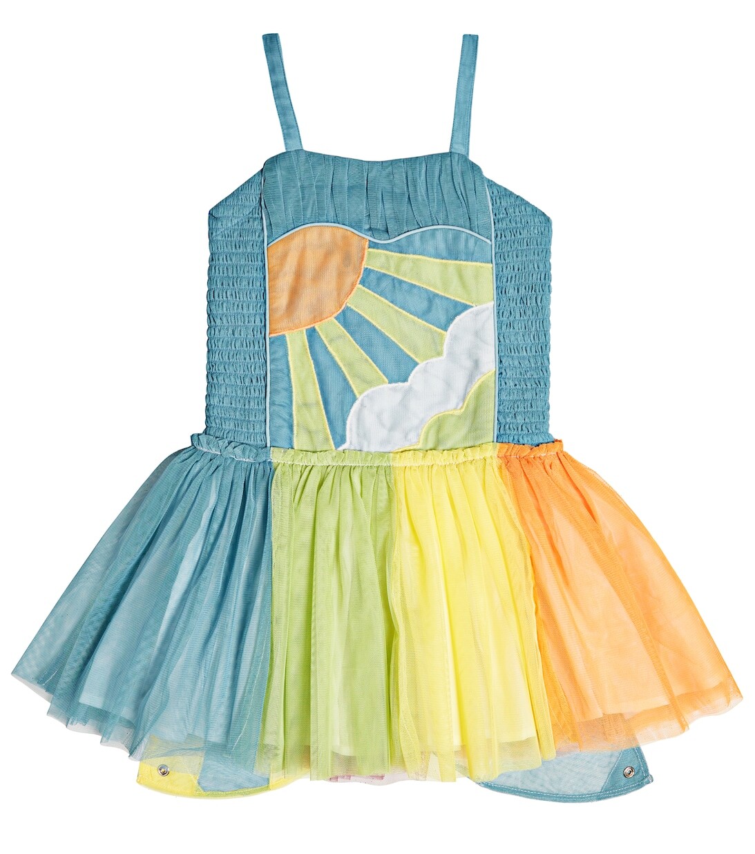 

Платье из хлопка и тюля Stella McCartney Kids, разноцветный